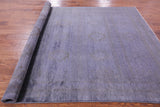 Grey Full Pile Overdyed Hand Knotted Wool Rug - 6' 8" X 9' 7" - Golden Nile