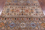 Khorjin Persian Gabbeh Hand Knotted Wool Rug - 5' 1" X 6' 8" - Golden Nile