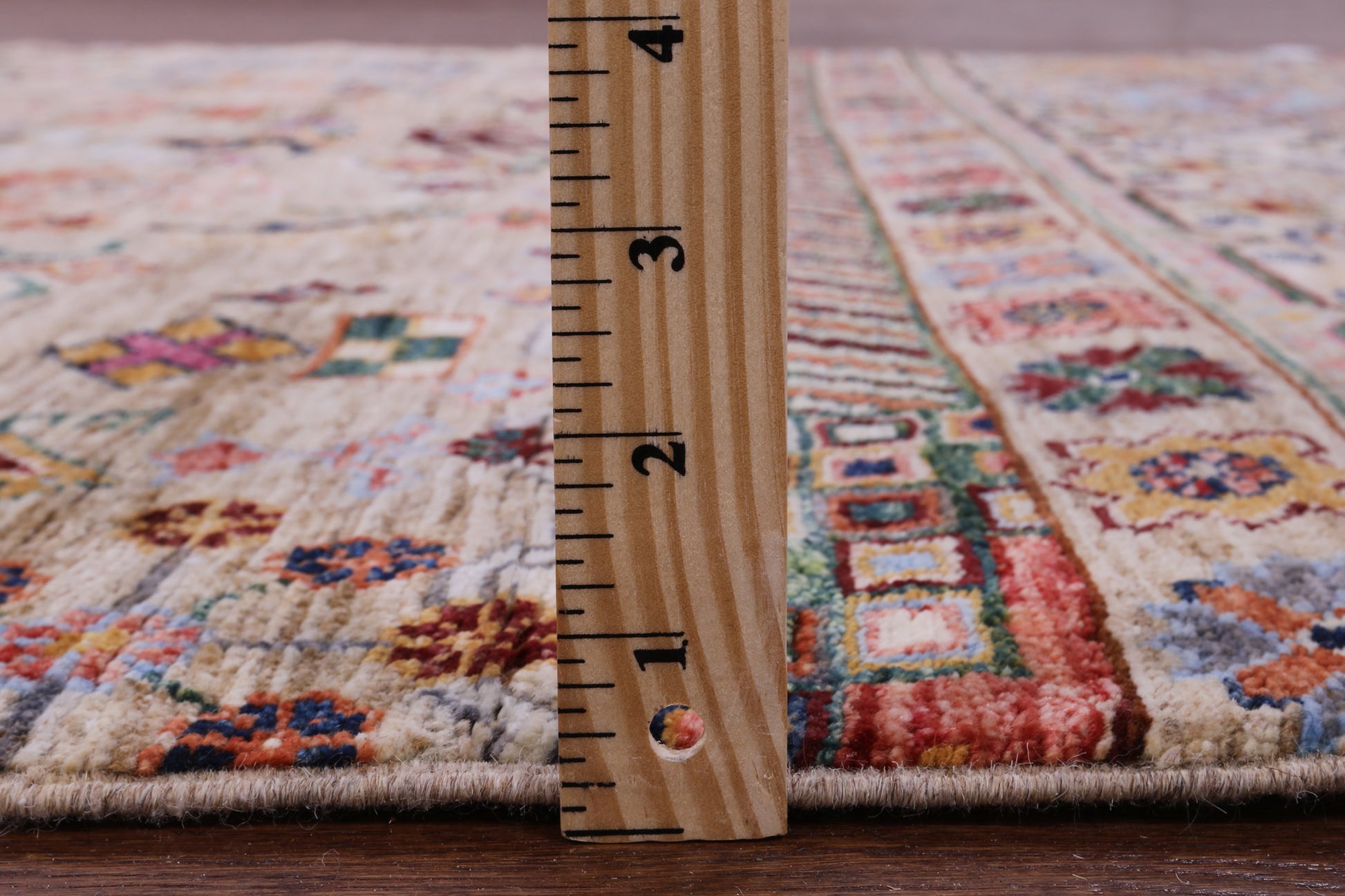 Khorjin Persian Gabbeh Hand Knotted Wool Rug - 5' 1" X 6' 8" - Golden Nile