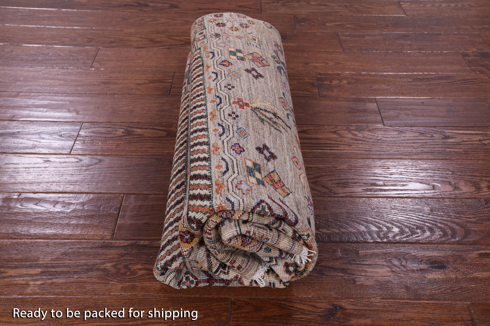 Khorjin Persian Gabbeh Hand Knotted Wool Rug - 5' 1" X 6' 8" - Golden Nile