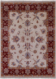 Ivory Persian Tabriz Handmade Wool Rug - 4' 10" X 6' 7" - Golden Nile