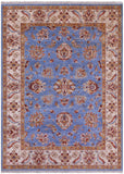 Blue Persian Tabriz Handmade Wool Rug - 4' 10" X 6' 8" - Golden Nile