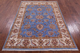 Blue Persian Tabriz Handmade Wool Rug - 4' 10" X 6' 8" - Golden Nile