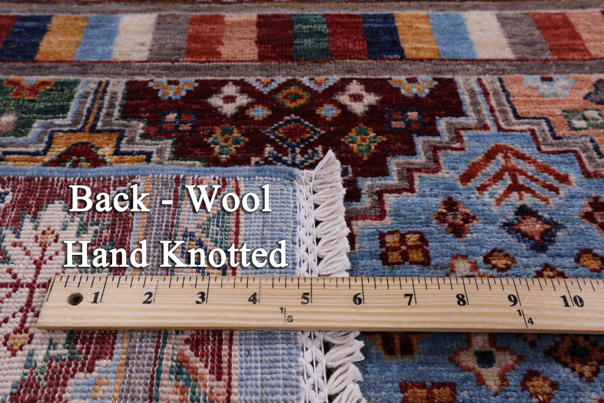 Blue Tribal Persian Gabbeh Hand Knotted Wool Rug - 8' 2" X 11' 8" - Golden Nile