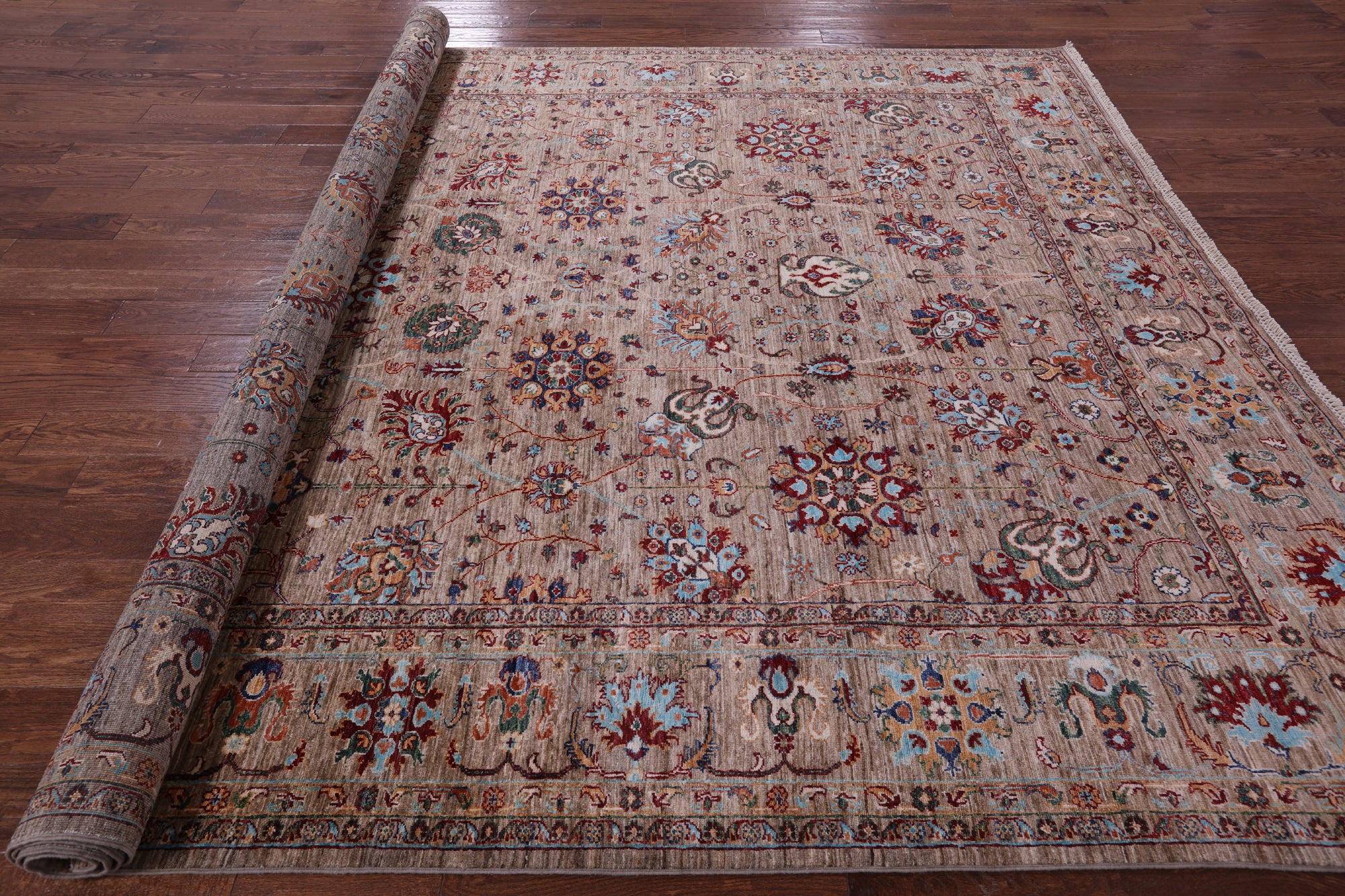 Peshawar Hand Knotted Wool Rug - 9' 1" X 11' 9" - Golden Nile