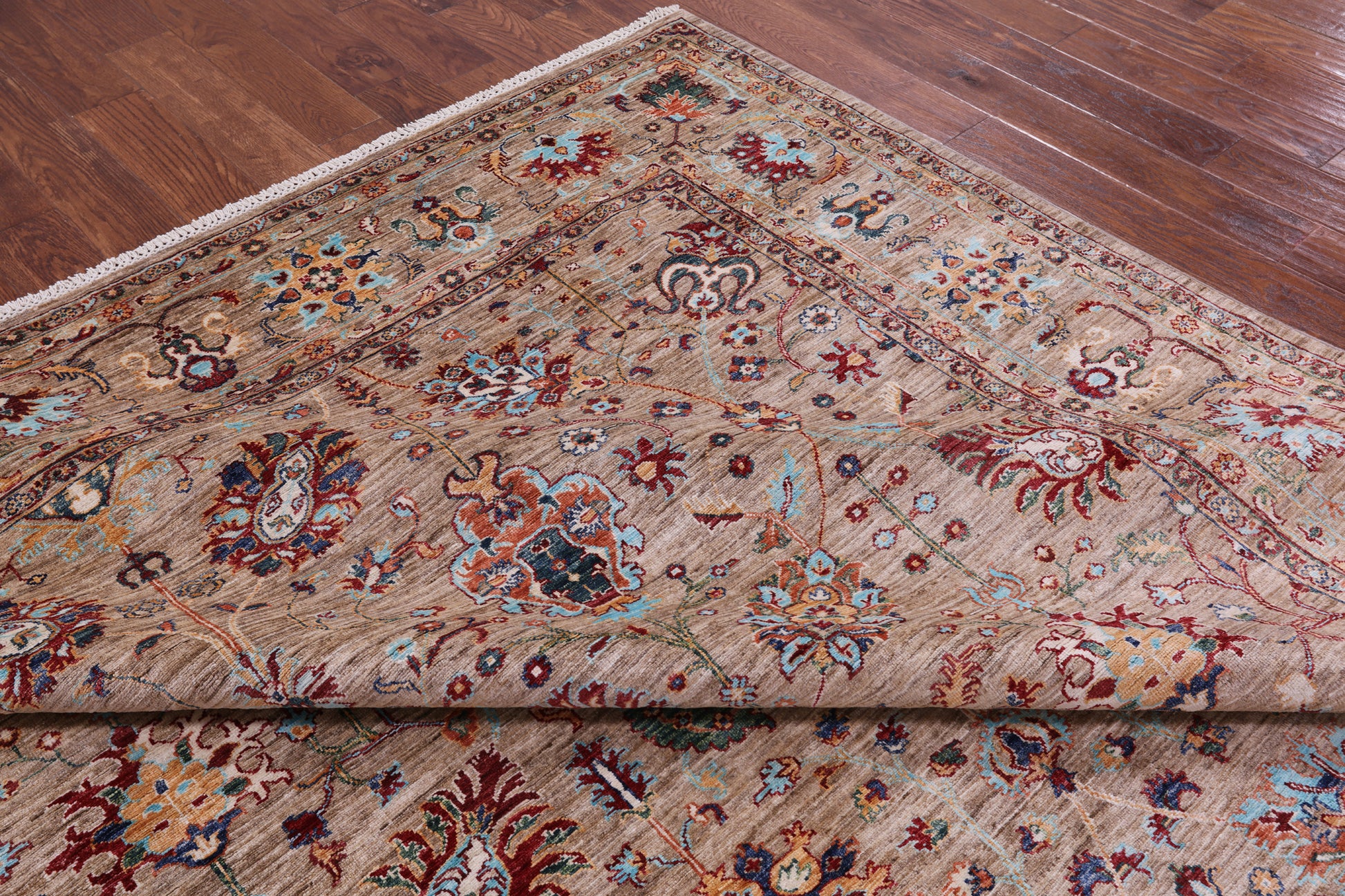 Peshawar Hand Knotted Wool Rug - 9' 1" X 11' 9" - Golden Nile