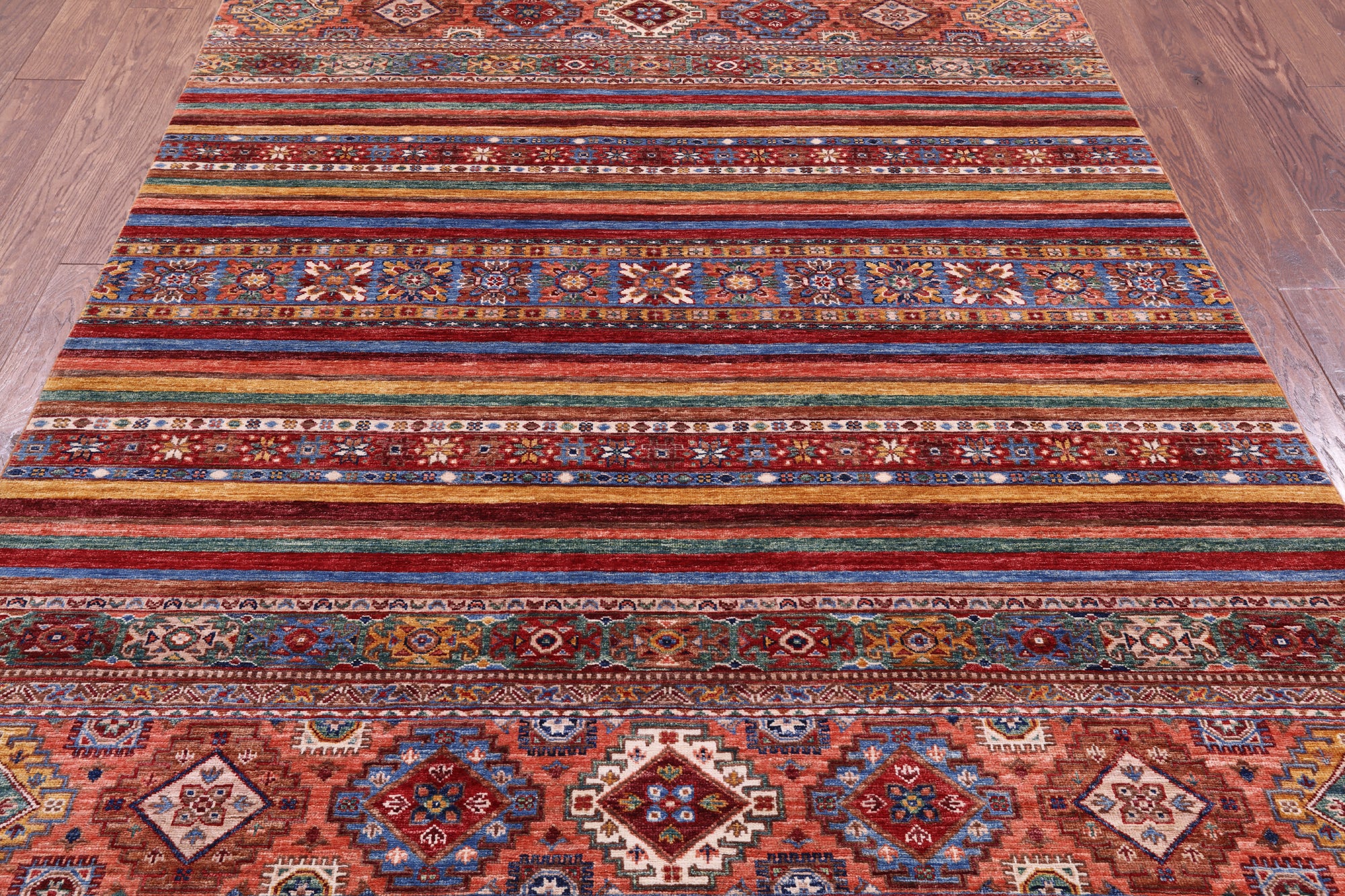Khorjin Persian Gabbeh Hand Knotted Wool Rug - 5' 9" X 7' 10" - Golden Nile