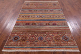 Khorjin Persian Gabbeh Hand Knotted Wool Rug - 5' 8" X 8' 5" - Golden Nile