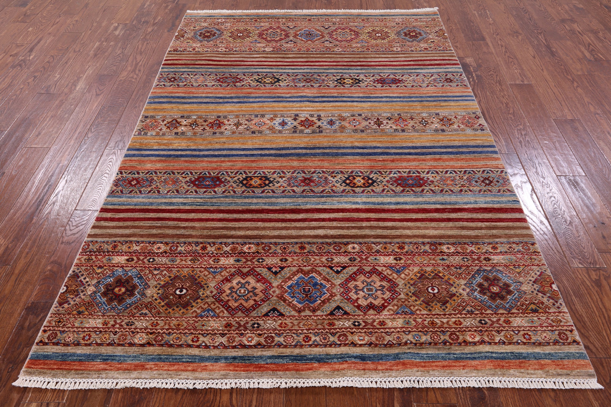Khorjin Persian Gabbeh Hand Knotted Wool Rug - 5' 8" X 8' 5" - Golden Nile