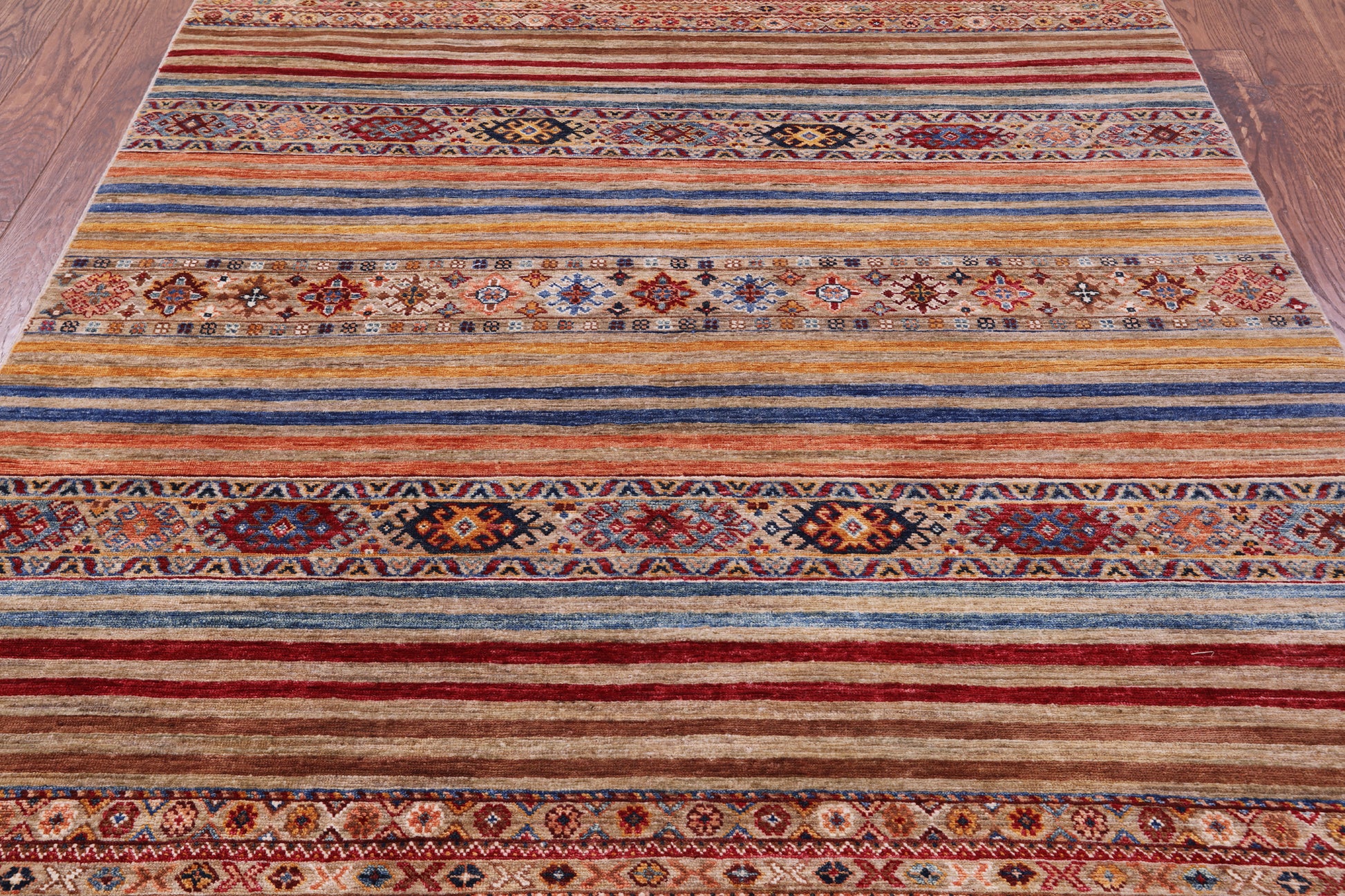 Khorjin Persian Gabbeh Hand Knotted Wool Rug - 5' 8" X 8' 5" - Golden Nile