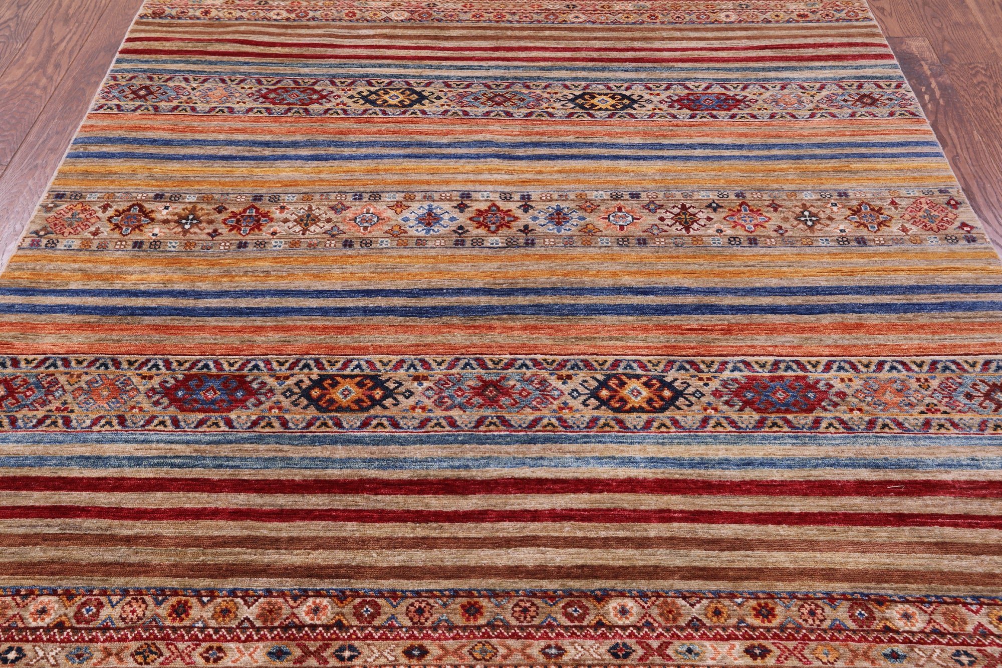 Khorjin Persian Gabbeh Hand Knotted Wool Rug - 5' 8" X 8' 5" - Golden Nile