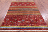 Tribal Persian Gabbeh Handmade Wool Rug - 5' 7" X 7' 8" - Golden Nile