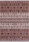 Ivory Tribal Persian Gabbeh Hand Knotted Wool Rug - 5' 6" X 7' 9" - Golden Nile
