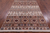 Ivory Tribal Persian Gabbeh Hand Knotted Wool Rug - 5' 6" X 7' 9" - Golden Nile