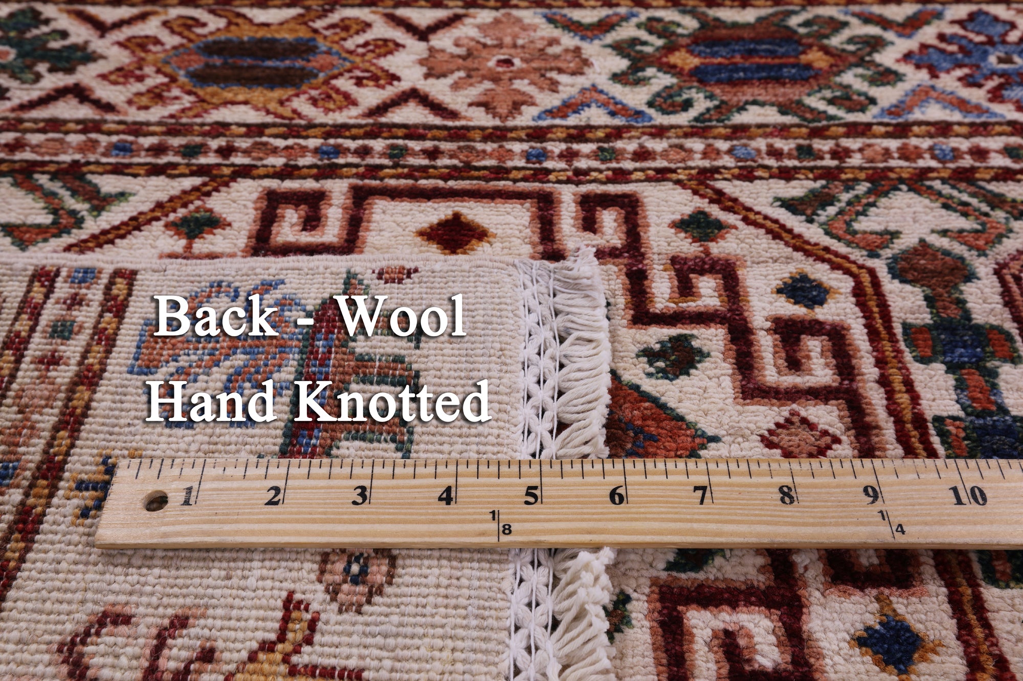 Ivory Tribal Persian Gabbeh Hand Knotted Wool Rug - 5' 6" X 7' 9" - Golden Nile