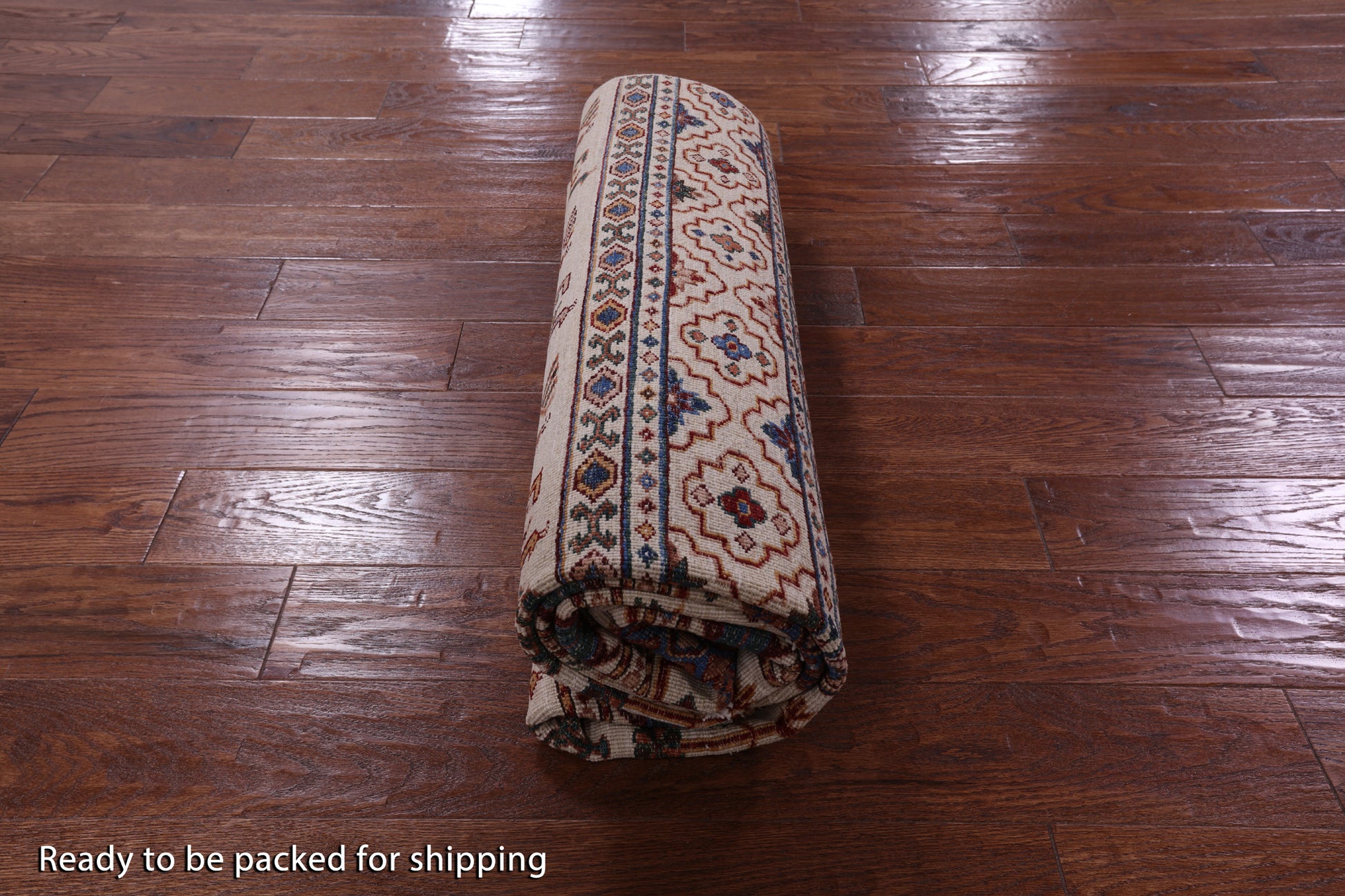 Ivory Tribal Persian Gabbeh Hand Knotted Wool Rug - 5' 6" X 7' 9" - Golden Nile