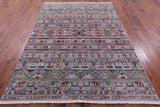 Tribal Persian Gabbeh Handmade Wool Rug - 5' 8" X 8' 0" - Golden Nile