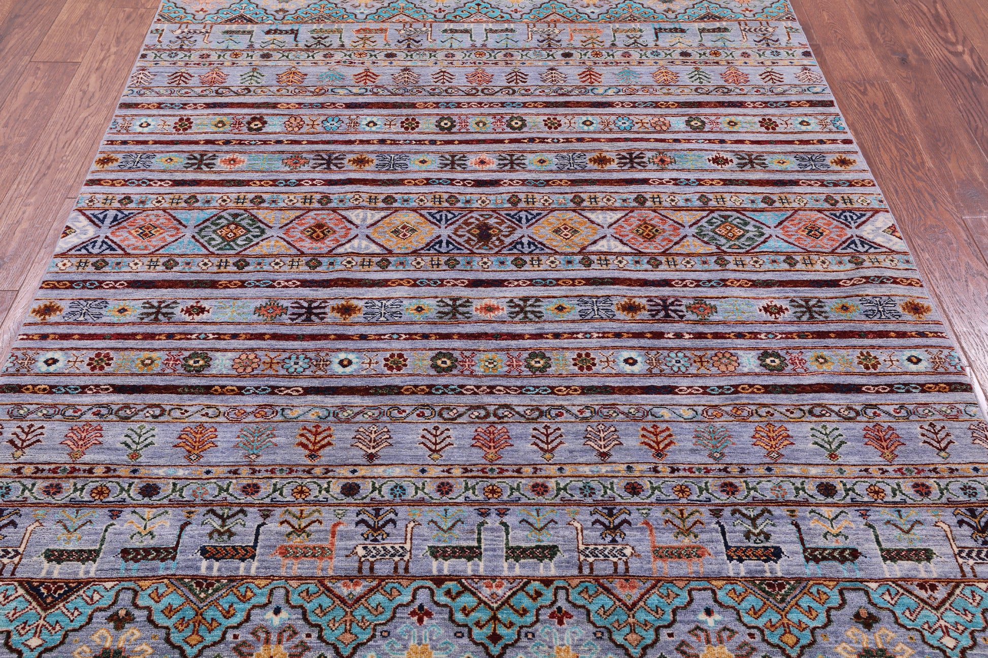 Tribal Persian Gabbeh Handmade Wool Rug - 5' 8" X 8' 0" - Golden Nile