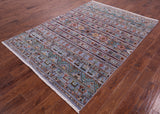 Tribal Persian Gabbeh Handmade Wool Rug - 5' 8" X 8' 0" - Golden Nile