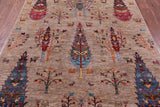 Tribal Persian Gabbeh Handmade Wool Rug - 5' 8" X 7' 8" - Golden Nile