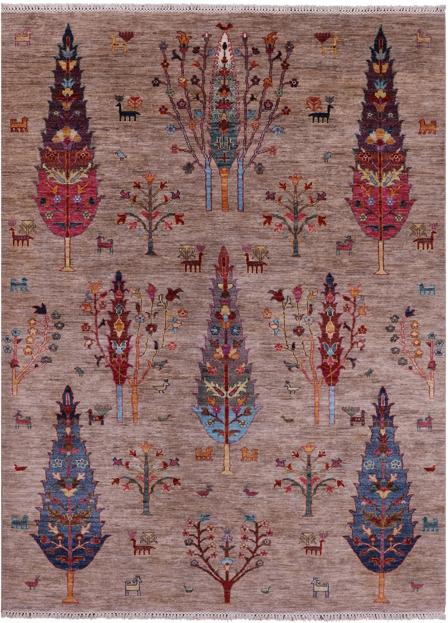 Tribal Persian Gabbeh Handmade Wool Rug - 5' 8" X 7' 8" - Golden Nile