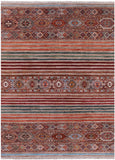 Khorjin Persian Gabbeh Handmade Wool Rug - 5' 10" X 7' 10" - Golden Nile