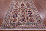 Turkmen Ersari Hand Knotted Wool Rug - 5' 8" X 7' 9" - Golden Nile
