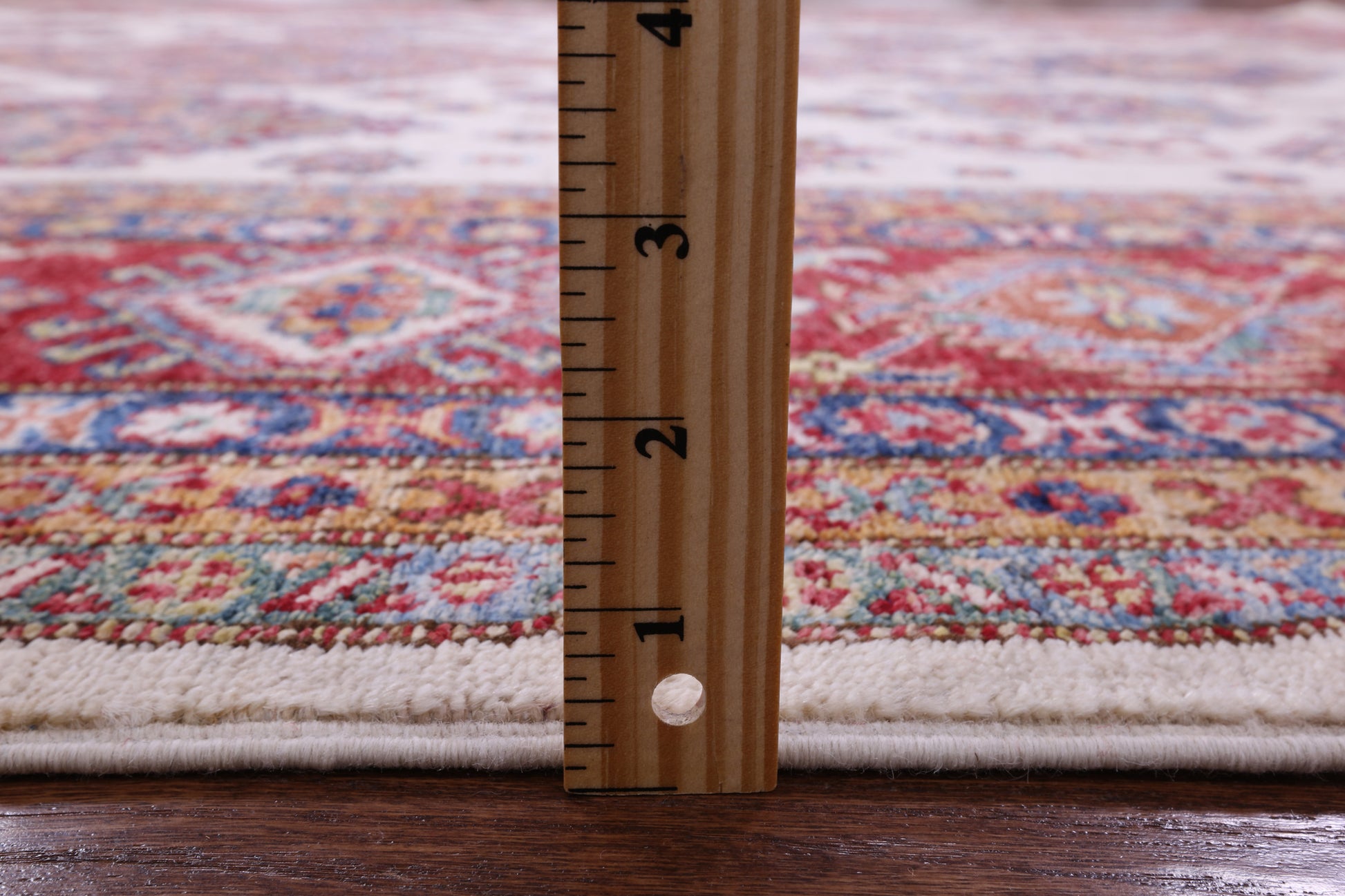 Ivory Super Kazak Hand Knotted Wool Rug - 7' 10" X 9' 11" - Golden Nile