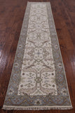 Ivory Turkish Oushak Hand Knotted Runner Rug - 2' 7" X 11' 10" - Golden Nile