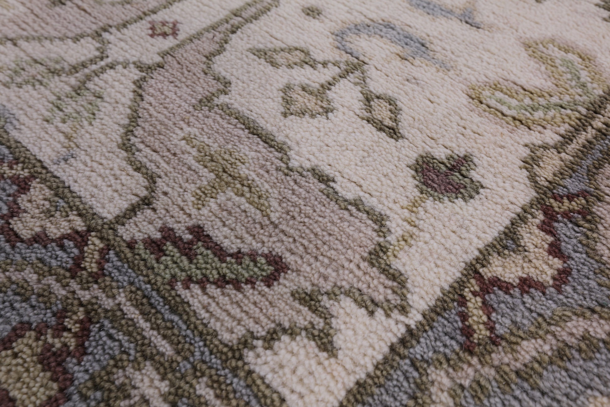 Ivory Turkish Oushak Hand Knotted Runner Rug - 2' 7" X 11' 10" - Golden Nile