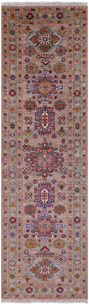 Super Kazak Handmade Wool Runner Rug - 2' 7" X 8' 11" - Golden Nile
