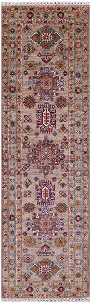 Super Kazak Hand Knotted Wool Runner Rug - 2' 8" X 9' 0" - Golden Nile