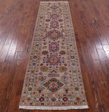 Super Kazak Hand Knotted Wool Runner Rug - 2' 8" X 9' 0" - Golden Nile