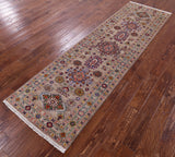 Super Kazak Hand Knotted Wool Runner Rug - 2' 8" X 9' 0" - Golden Nile