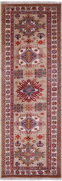 Super Kazak Hand Knotted Wool Runner Rug - 2' 10" X 7' 10" - Golden Nile