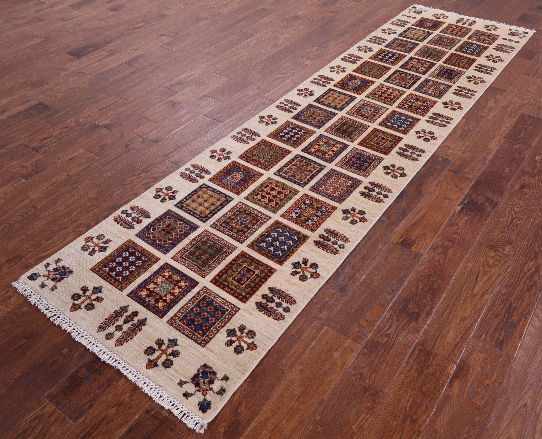 Ivory Garden Design Persian Hand Knotted Wool Runner Rug - 2' 9" X 10' 4" - Golden Nile