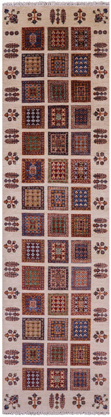 Ivory Garden Design Persian Hand Knotted Wool Runner Rug - 2' 9" X 10' 4" - Golden Nile
