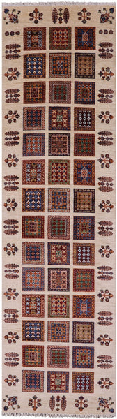 Ivory Garden Design Persian Hand Knotted Wool Runner Rug - 2' 10" X 10' 4" - Golden Nile