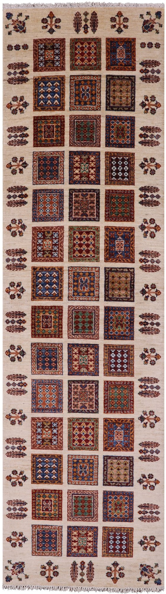 Ivory Garden Design Persian Hand Knotted Wool Runner Rug - 2' 10" X 10' 4" - Golden Nile