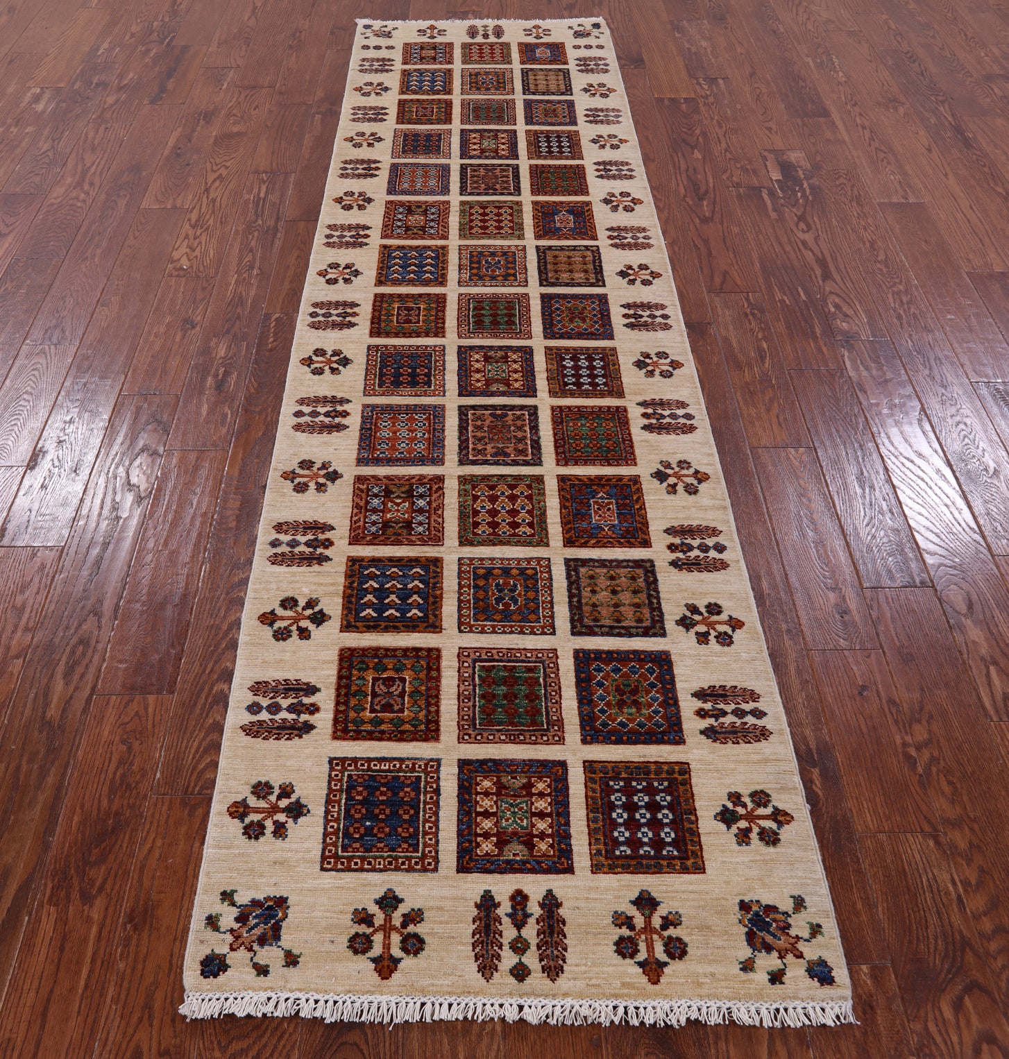 Ivory Garden Design Persian Hand Knotted Wool Runner Rug - 2' 10" X 10' 4" - Golden Nile