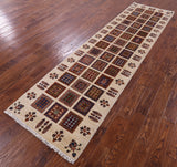 Ivory Garden Design Persian Hand Knotted Wool Runner Rug - 2' 10" X 10' 4" - Golden Nile