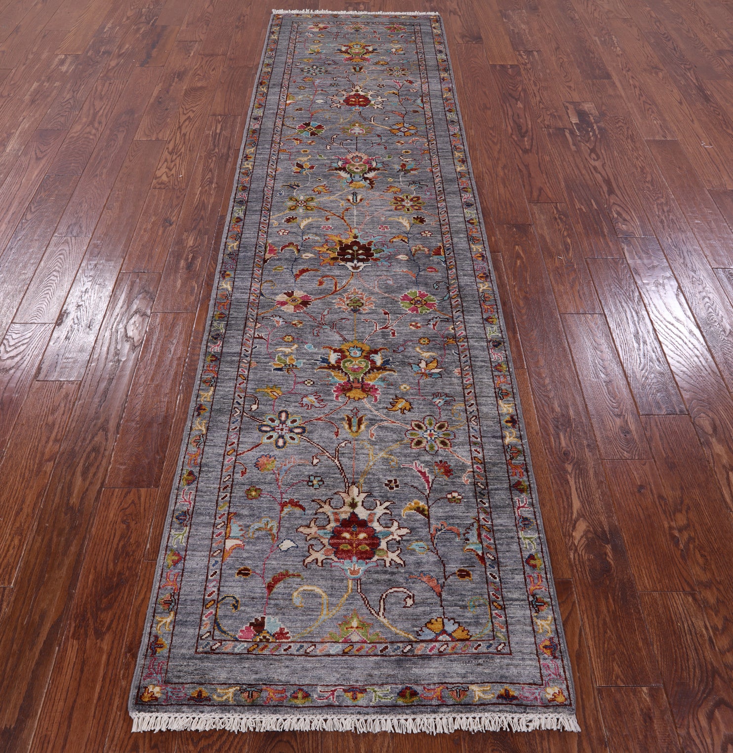 Grey Peshawar Handmade Wool Runner Rug - 2' 8" X 10' 3" - Golden Nile