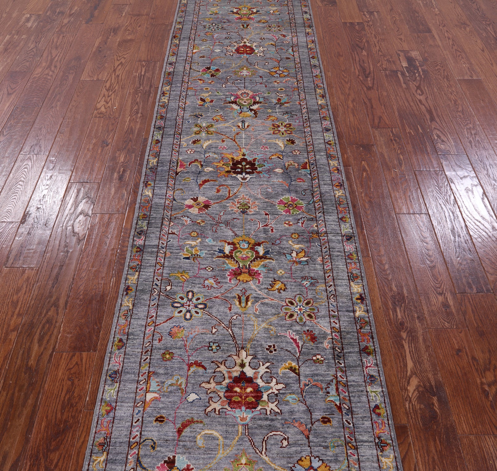 Grey Peshawar Handmade Wool Runner Rug - 2' 8" X 10' 3" - Golden Nile