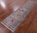 Grey Peshawar Handmade Wool Runner Rug - 2' 8" X 10' 3" - Golden Nile