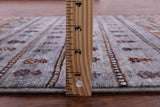 Grey Khorjin Persian Gabbeh Handmade Wool Rug - 2' 8" X 4' 1" - Golden Nile