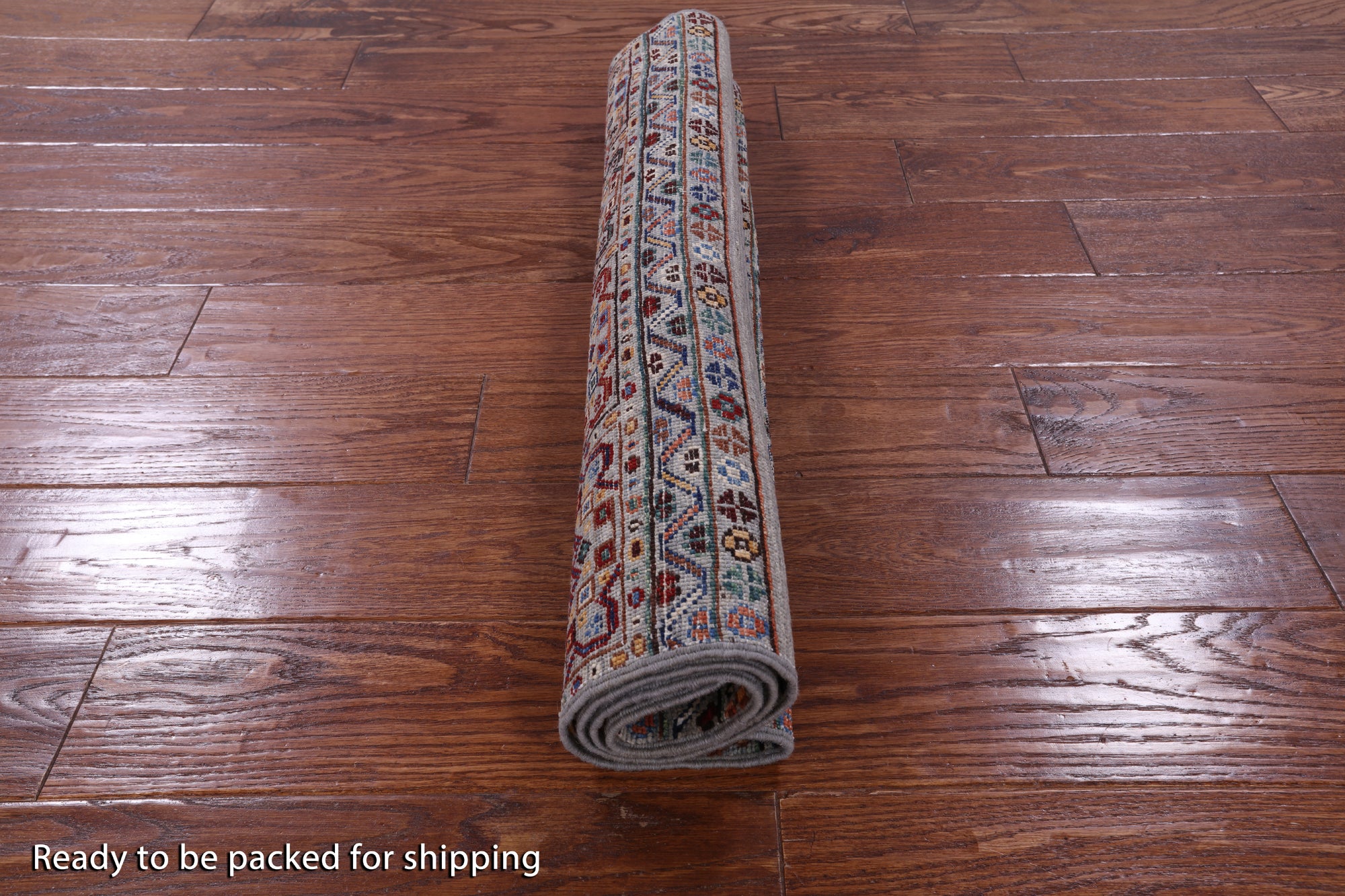 Grey Khorjin Persian Gabbeh Handmade Wool Rug - 2' 8" X 4' 1" - Golden Nile