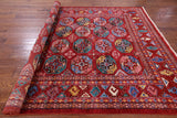 Red Turkmen Ersari Hand Knotted Wool Rug - 6' 6" X 9' 5" - Golden Nile