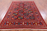 Red Turkmen Ersari Hand Knotted Wool Rug - 6' 6" X 9' 5" - Golden Nile