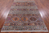 Khorjin Persian Gabbeh Hand Knotted Wool Rug - 5' 8" X 7' 10" - Golden Nile