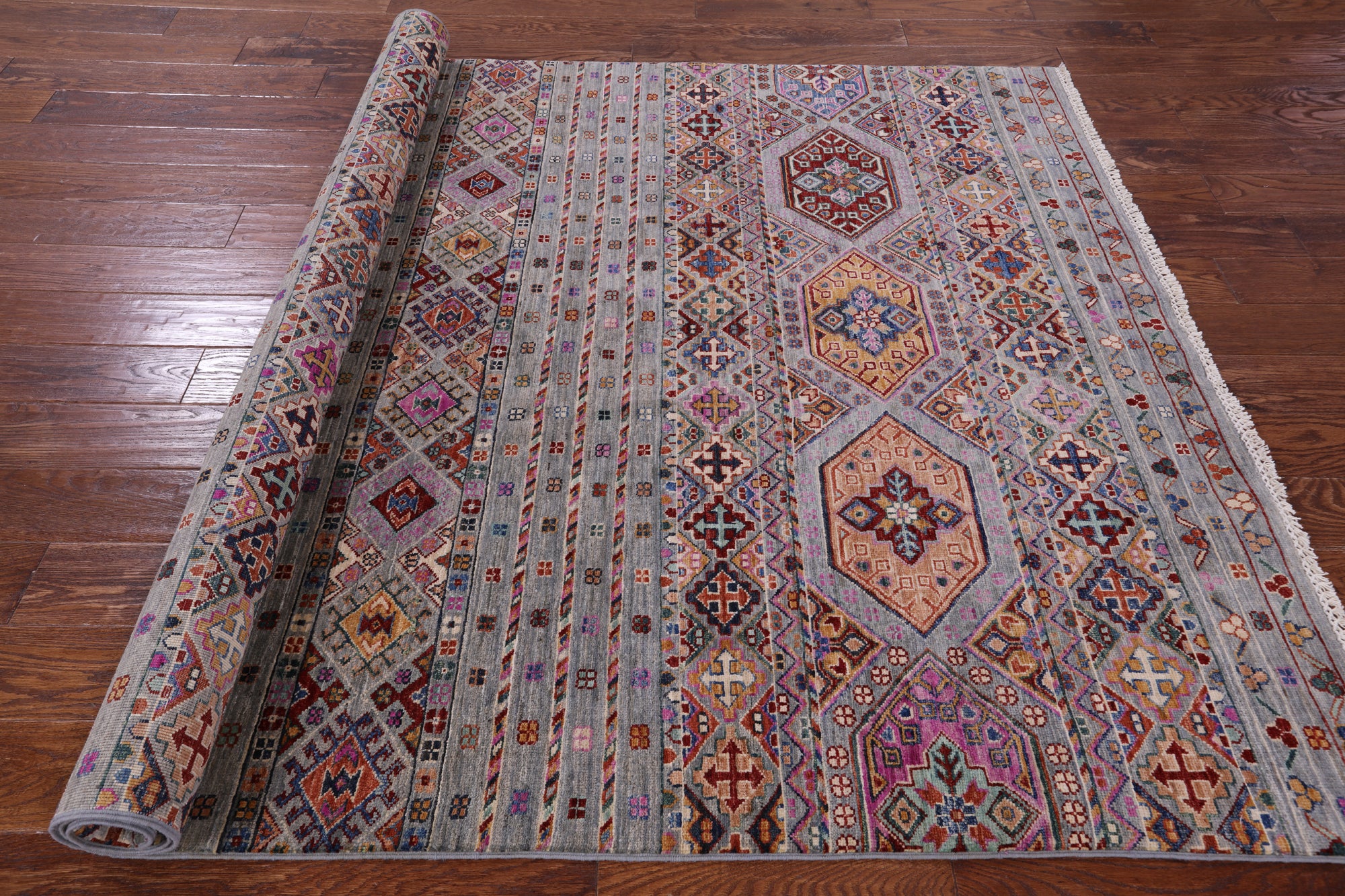 Khorjin Persian Gabbeh Hand Knotted Wool Rug - 5' 8" X 7' 10" - Golden Nile